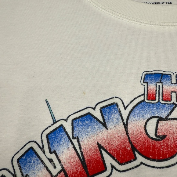 The Rolling Stones Graphic T Shirt Men's Size L White 1981 Tour Boxy Crop Fit - Picture 8 of 8